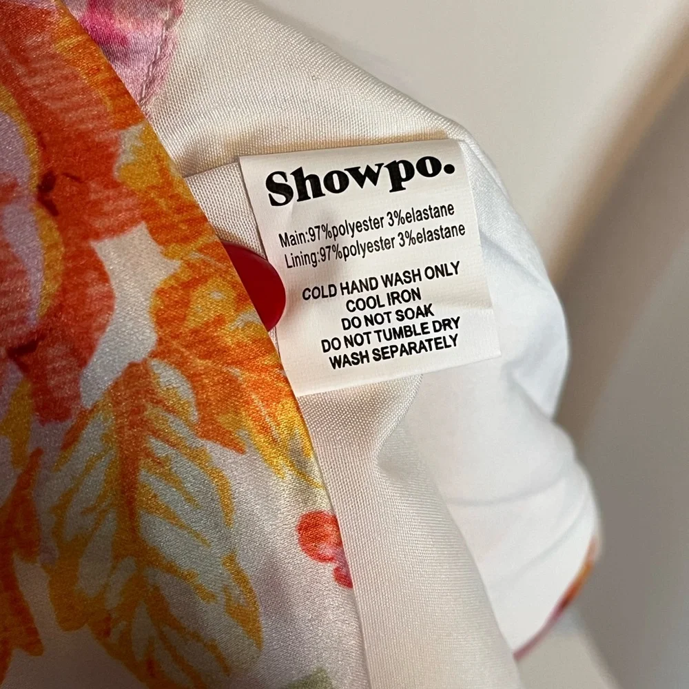 NWT SHOWPO Mini Dress Size 6 Elbereth Romantic Floral Adjustable Spaghetti Strap - Picture 5 of 5